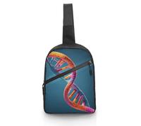 Sac à bandoulière pour femme et homme, chaîne ADN, sac à bandoulière décontracté, sac à dos à bandoulière, sac de poitrine, sac banane tendance, résistant à l'eau, blanc, 21 x 6,3 x 30,5 cm, blanc,