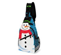 Sac à bandoulière pour femme et homme - Motif bonhomme de neige - Sac banane tendance - Sac à dos décontracté pour voyage, blanc, 20,3 x 10,2 x 38,1 cm, blanc, 8x4x15 Inches