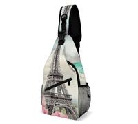 Sac à bandoulière pour femme et homme, motif tour française, sac à bandoulière pour randonnée, sac banane tendance, sac à dos décontracté, sac à dos pour voyage, blanc, 20,3 x 10,2 x 38,1 cm, blanc,