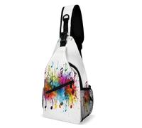 Sac à bandoulière pour femme et homme - Musique colorée - Imprimé musique - Voyage - Sport - Randonnée - Musique colorée - 38 x 20 cm, Musique colorée., 38x20cm