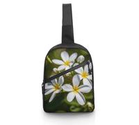 Sac à bandoulière pour femme et homme - Petites fleurs blanches - Sac à dos décontracté - Sac de poitrine tendance - Résistant à l'eau - Sac banane à bandoulière - Blanc - 21 x 6,3 x 30,5 cm, blanc,