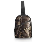 Sac à bandoulière pour femme et homme, sac à bandoulière décontracté en peau de serpent, sac à dos à bandoulière, sac de poitrine, sac banane tendance, résistant à l'eau, blanc, 21 x 6,3 x 30,5 cm,