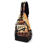 Sac à bandoulière pour femme et homme, sac à bandoulière pour Halloween, sac à dos de randonnée, sac banane tendance, sac à dos décontracté, sac à dos pour voyage, blanc, 20,3 x 10,2 x 38,1 cm, blanc,