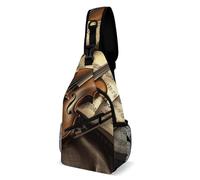 Sac à bandoulière pour femme et homme - Sac à bandoulière pour violon et musique - Sac banane tendance - Sac à dos décontracté pour voyage, blanc, 20,3 x 10,2 x 38,1 cm, blanc, 8x4x15 Inches