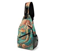 Sac à bandoulière pour femme et homme - Sac à bandoulière vintage avec carte bancaire et sirènes - Sac banane tendance - Sac à dos décontracté pour voyage, blanc, 20,3 x 10,2 x 38,1 cm, blanc, 8x4x15