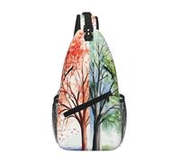 Sac à bandoulière pour femme et homme - Sac banane - Beau paysage au coucher du soleil - Sac à bandoulière pour l'extérieur, la randonnée, les voyages, Magnifique arbre à quatre saisons., Taille