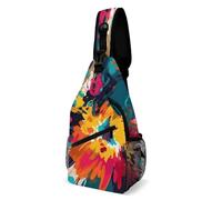 Sac à bandoulière pour femme et homme - Sac de poitrine « Eat in the Sun » - Sac banane à bandoulière pour les voyages, Œuvres de galerie d'art, 38x20cm, Sac de poitrine entièrement imprimé