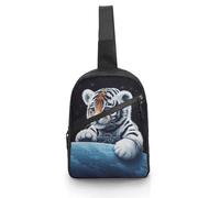 Sac à bandoulière pour femme et homme - Sac de poitrine « Little Tiger in Space » - Sac à dos banane pour voyage, petit tigre dans l'espace, taille unique, sac à dos à bandoulière, Petit tigre dans