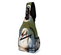 Sac à bandoulière pour femme et homme, sac de poitrine mignon petit cygne imprimé voyage, sport, randonnée, sac à dos mignon petit cygne, 38 x 20 cm, Joli petit cygne, 38x20cm