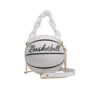 Sac à bandoulière pour femme - Forme de basket-ball - Sac à main rond - Sac à main à paillettes, beige, Taille unique