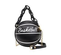 Sac à bandoulière pour femme - Forme de basket-ball - Sac à main rond - Sac à main à paillettes, Noir , Taille unique