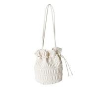 Sac à bandoulière pour femme - Grande capacité - Couleur unie - Sac plissé pour homme, blanc, taille unique
