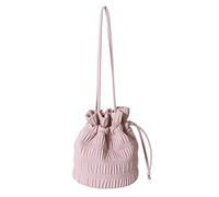 Sac à bandoulière pour femme - Grande capacité - Couleur unie - Sac plissé pour homme, rose, taille unique