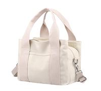 Sac à bandoulière pour femme, grande capacité, en toile, sac à main décontracté, classe de travail, porte-monnaie pour homme grand (blanc, taille unique)
