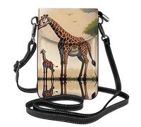 Sac à bandoulière pour femme imprimé girafe mère et enfant - Parfait pour les voyages et le shopping, noir, taille unique