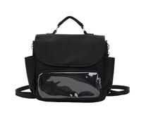 Sac à bandoulière pour femme - Joli sac à main - Style japonais - Messagers - Transparent - Itabag - Pour tous les jours - Sac à dos à bandoulière pour femme - Transparent, Noir , One Size