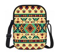 Sac à bandoulière pour femme, mini portefeuille à fermeture éclair avec sangle réglable (formules formes, théorie, leçon de mathéorie), Motif géométrique ethnique, Taille unique