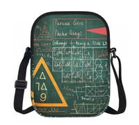 Sac à bandoulière pour femme, mini portefeuille à fermeture éclair avec sangle réglable (formules formes, théorie, leçon de mathéorie), Formulas Formes Théorie Math Leçon Mot, Taille unique