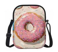 Sac à bandoulière pour femme, mini portefeuille à fermeture éclair avec sangle réglable (formules formes, théorie, leçon de mathéorie), Donuts, Taille unique