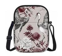 Sac à bandoulière pour femme, mini portefeuille à fermeture éclair avec sangle réglable (formules formes, théorie, leçon de mathéorie), Gravé botanique avec herbes florales, Taille unique