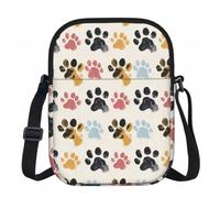 Sac à bandoulière pour femme, mini portefeuille à fermeture éclair avec sangle réglable (formules formes, théorie, leçon de mathéorie), Motif pattes de chien., Taille unique