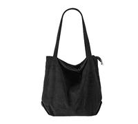 Sac à bandoulière pour femme Printemps et Automne Loisirs Solide Velours Côtelé Grande Capacité Imperméable Polyvalent Fermeture Éclair Sac à bandoulière pour appareil photo, Noir , Taille unique