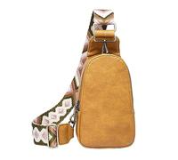 Sac à bandoulière pour femme Quatre loisirs polyvalent couleur unie PU ethnique tissé bandoulière sac poitrine sac poitrine sac The Monkey Is The Messenger, jaune, taille unique