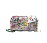 Sac à bandoulière pour femme, sac à bandoulière en cuir synthétique avec détails en chaîne, sac à main élégant pour un usage quotidien et événements, bleu, 25cm