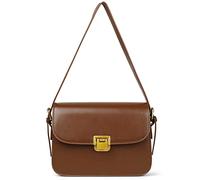 MSGHER Women's Shoulder Bag Messenger Handbag Preppy Style Female Crossbody Bag Retro Purse Designer Briefcase (Brown)