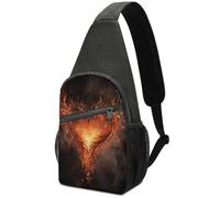 Sac à bandoulière pour femme Sac de poitrine Sac de voyage Show A Heart on Fire Sac à bandoulière imprimé, style, taille unique, sacs à dos à bandoulière, Style :, Taille unique, Sacs à dos Sling