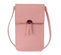 Sac à bandoulière pour femme - Sangle réglable - Avec fenêtre visible pour téléphone portable - Pour femme - Bleu - Grand, Rose, Taille unique