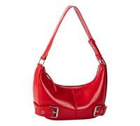 Sac à bandoulière pour femmes PU élégant sac à main porte-aisselles mode sac aisselles boucles décoration pour le quotidien sac à bandoulière, rouge