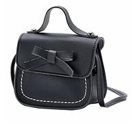 Sac à bandoulière pour fille, un sac à bandoulière, couleur unie, nœud papillon, épaule, ensemble de sacs pour femme 6 pièces, Noir , Taille unique pour tous