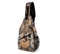 Sac à bandoulière pour guitare, basse, instruments de musique, sac à dos, sac à bandoulière, guitare basse, instruments de musique, 20,3 x 10,2 x 38,1 cm, Guitare basse, instruments de musique, 8 × 4