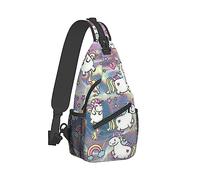 Sac à bandoulière pour homme dos pliable petit de poitrine dos belle licorne Art sac antivol polyvalent de messager avec bandoulière réglable