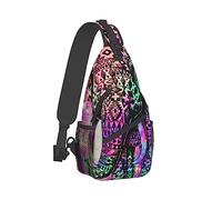 Sac à bandoulière pour homme dos pliable Petit de poitrine dos Galaxy Elephant Art Sac antivol polyvalent de messager avec bandoulière réglable