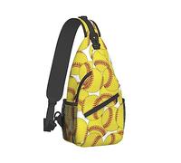 Sac à bandoulière pour homme dos pliable petit de poitrine dos Softball jaune Art sac antivol polyvalent de messager avec bandoulière réglable