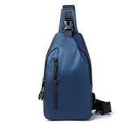 Sac à bandoulière pour homme et femme avec câble USB pour randonnée, camping, voyage en plein air, bleu, Taille unique