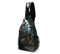 Sac à bandoulière pour homme et femme - Cadre circulaire - Sac banane pour voyage, Décorations de Noël, 38x20cm, Sac de poitrine entièrement imprimé