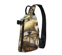 Sac à bandoulière pour homme et femme - Sac banane de voyage léger et décontracté, Age of Discovery Ship, Taille unique