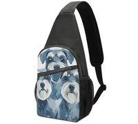 Sac à bandoulière pour homme et femme, sac banane pour trois petits chiens, sac de poitrine pour le travail, les voyages, style, taille unique, style, Style :, Taille unique