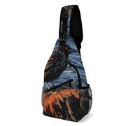Sac à bandoulière pour homme et femme - Violet - En forme de cœur - Sac banane pour les voyages, Bird By Stone, 38x20cm, Sac de poitrine entièrement imprimé