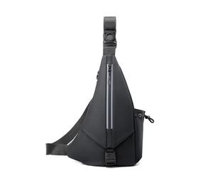 Sac à bandoulière pour homme - Grande capacité - Réfléchissant - Pour la nuit, Noir/blanc, Beauté de masse
