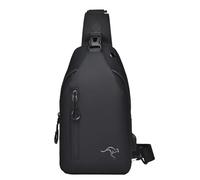 Sac à bandoulière pour homme, mélange de cuir et de nylon, 16 x 7 x 30 cm | Accessoire de port de charge USB léger et respirant, 280 G - Ce sac à bandoulière polyvalent est parfait pour le cyclisme en