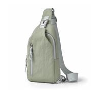 Sac à bandoulière pour homme pour les trajets quotidiens, sac de poitrine en nylon avec fermeture éclair, sac à bandoulière léger et décontracté pour le cyclisme et l'extérieur (vert haricot)