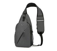 Sac à bandoulière pour homme - Sac de poitrine tendance - Multifonctionnel - Mobile - Sac de voyage pour téléphone portable - Sac de poitrine - Poches croisées diagonales, Gris foncé., 35cm-38cm