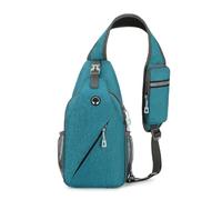 Sac à bandoulière pour homme - Sac de poitrine tendance - Multifonctionnel - Mobile - Sac de voyage pour téléphone portable - Sac de poitrine - Poches croisées diagonales, vert, 35cm-38cm