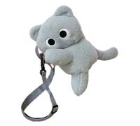 Sac à bandoulière pour jouets doux avec bandoulière rembourrée épaisse, sacoche de grande capacité pour un usage quotidien et les voyages, organiseur de jouets familial, gris, One Size