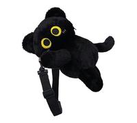 Sac à bandoulière pour jouets doux avec bandoulière rembourrée épaisse, sacoche de grande capacité pour un usage quotidien et les voyages, organiseur de jouets familial, Noir , One Size