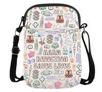 Sac à bandoulière pour la récupération de la toxicomanie Cadeau de sensibilisation aux surdoses, Save Lives Cr Eu, 5.91 Inches ×8.27 Inches
